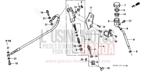 MAITRE-CYLINDRE FREIN AR. CYLINDRE XR250R2 de 2002
